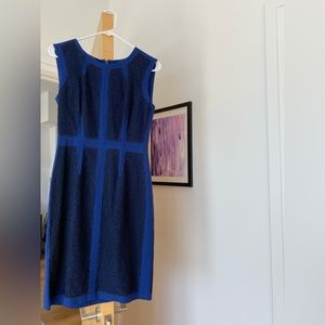 BCBG maxazria blue textured pencil dress